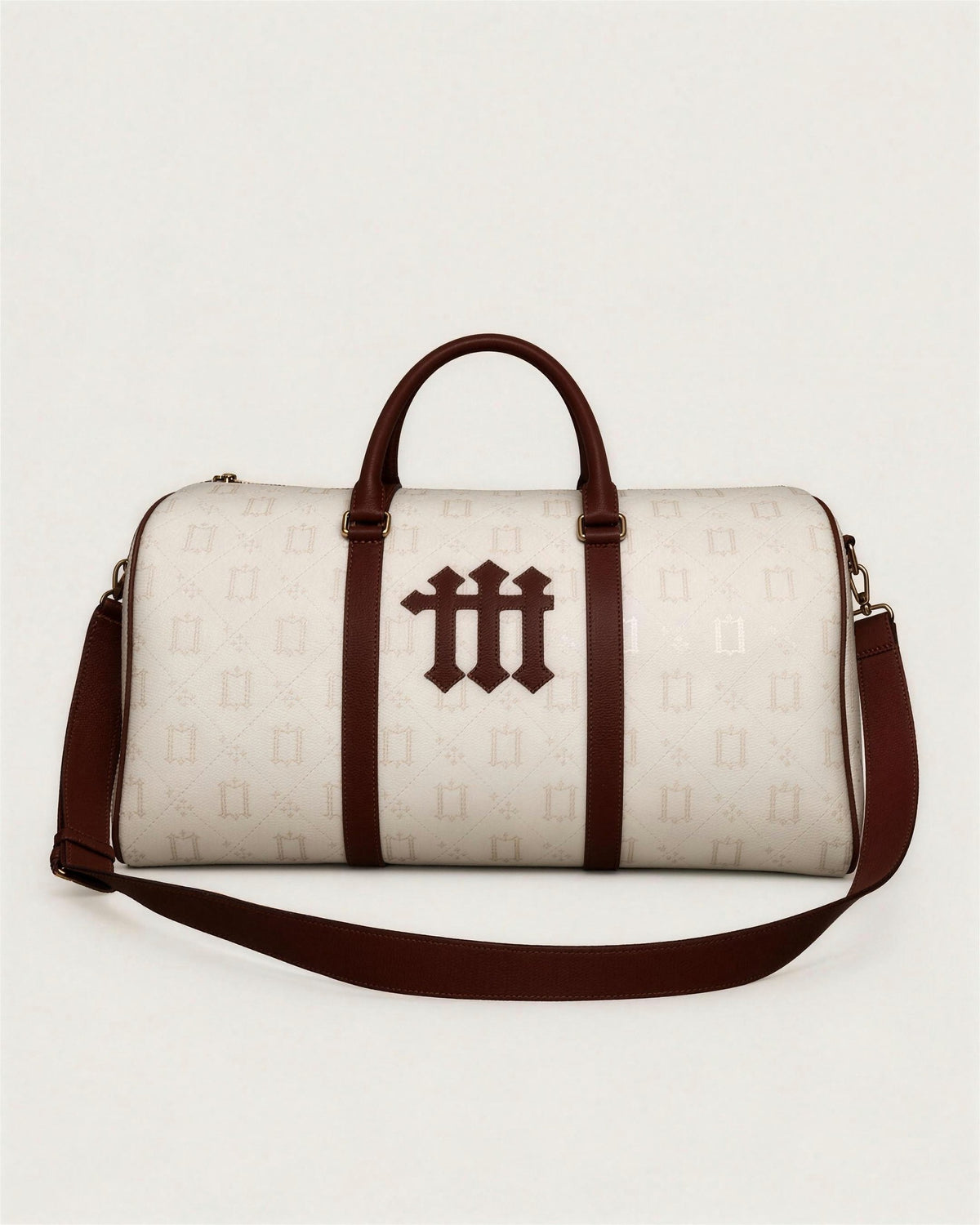 One Percent Weekender Bag (Creme and Brown), por la cara de la «m»